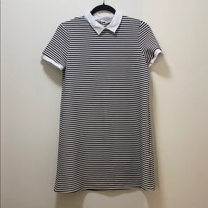 ZARA Trafaluc Black&White Stripe with White Collar